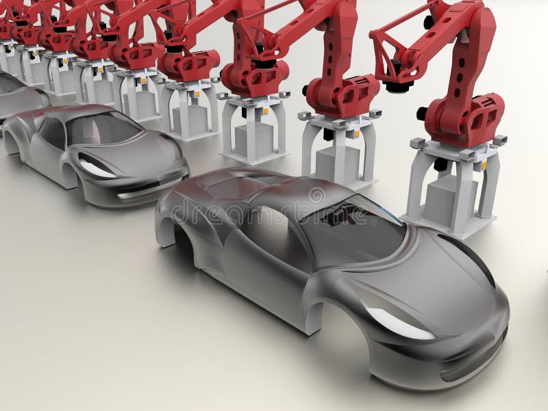 Car mass production concept royalty free illustration
