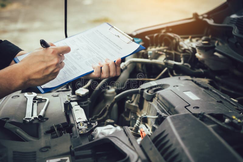 Car Mechanic Repairing Vehicle Engine Working Job Stock Image Image