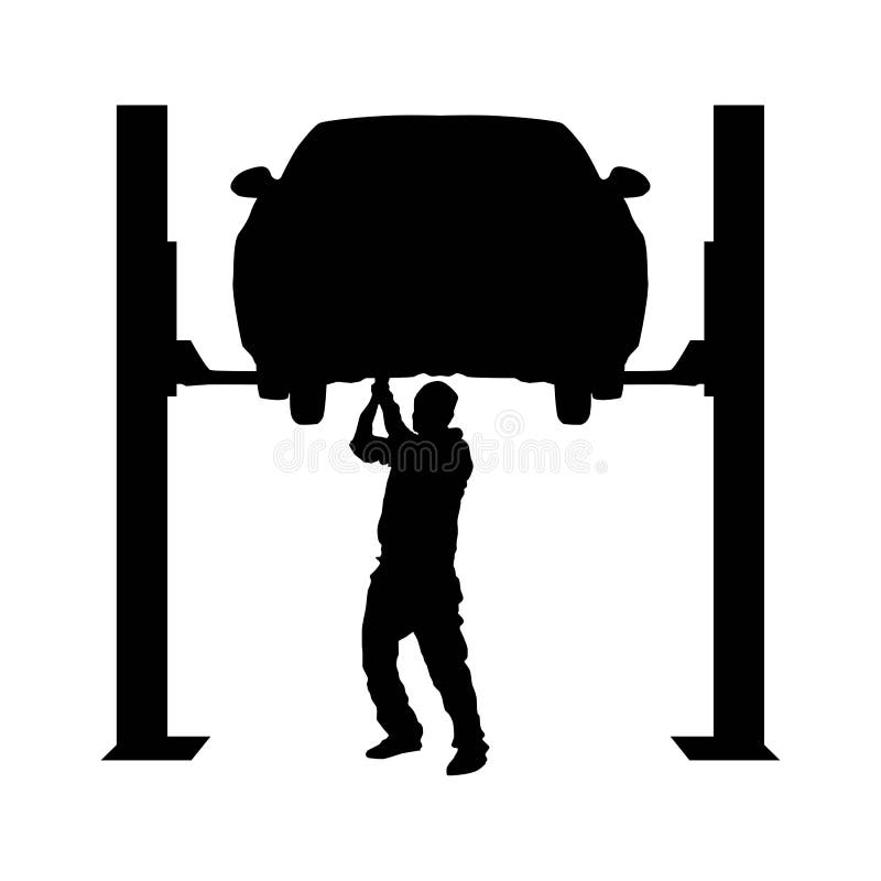 Mechanic Silhouette stock illustration. Illustration of grease 16173575