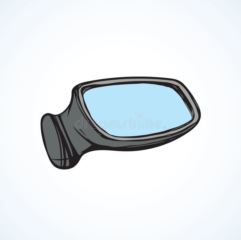 Car mirror. Vector drawing stock vector. Illustration of auto 121801012