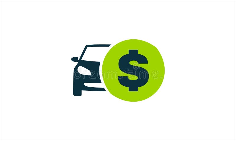 Car With Money dollar symobol  icon  Logo symbol design illustration