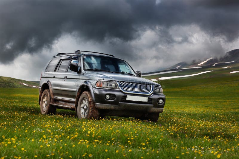 The car in mountains