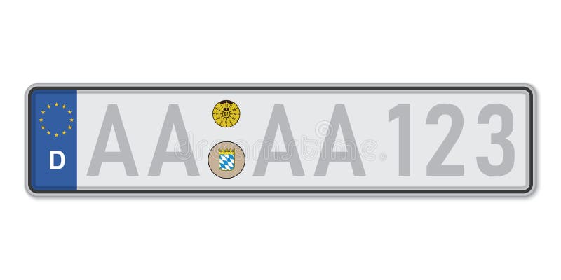 German car license plate vehicle registration Vector Image