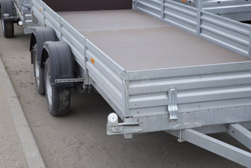 Car Open Trailer.Sale and Rental of Car Trailers Stock Photo Image of