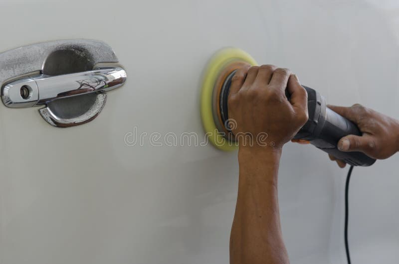 Polishing car stock image. Image of buffer, care, maintenance 195045139