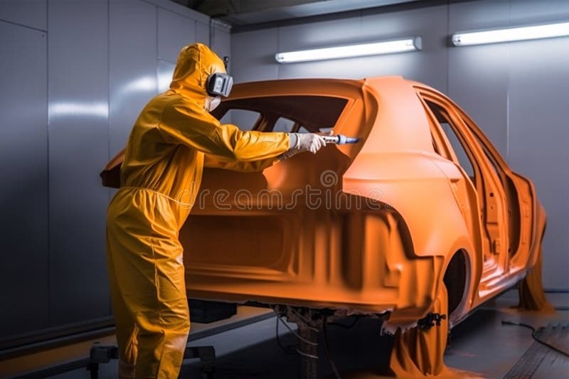 Airbrush or paint spray gun for painting cars Stock Photo