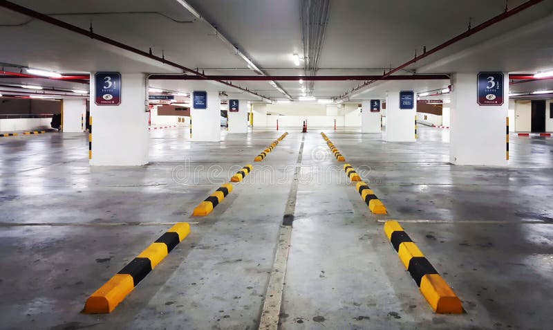 Indoor Car Parking In Shopping Center Stock Photo - Image of building