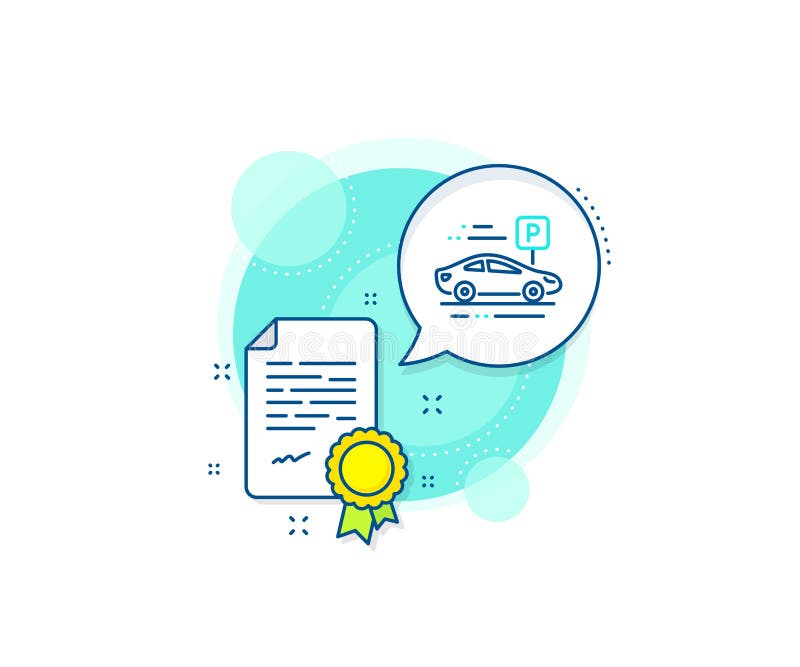 Car parking line icon. Park place sign. Hotel service. Vector royalty free illustration