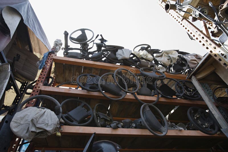 Waste Vehicle Parts on Rack Stock Photo Image of wreckage, damage 29660350