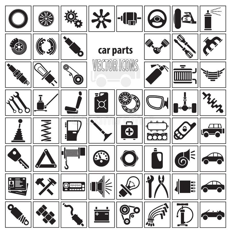 Photo About Vector Car Parts Icons Illustration Of Lubricating, Accessory,  Ignition 34989037 Car Parts, Car Logo Design, Car Icons