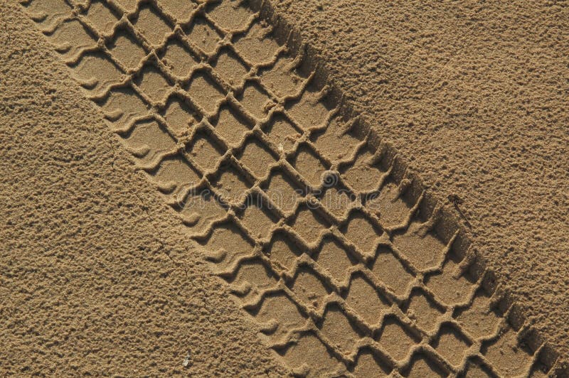 The car path in sand