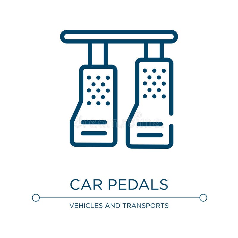 Car Pedals Icon. Linear Vector Illustration from Driving School