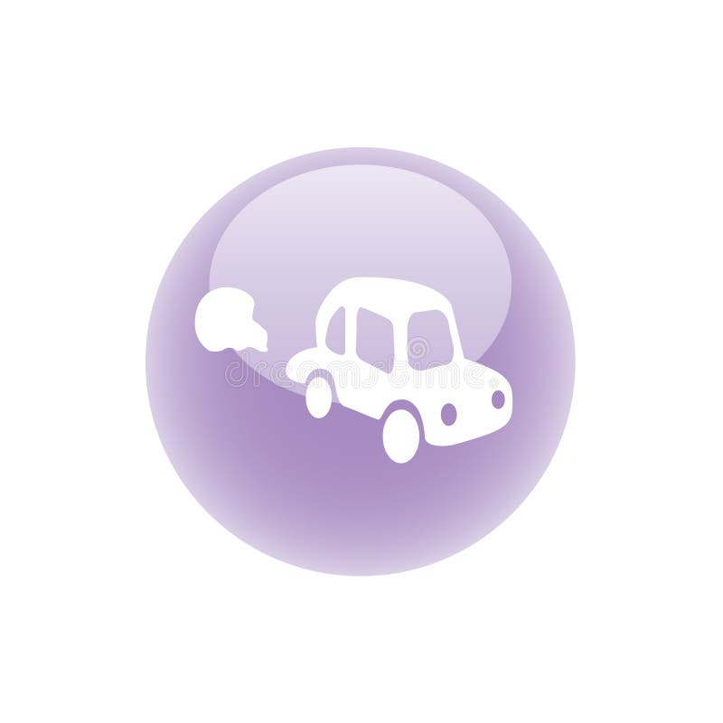 Car pollution button. Stock vector illustration isolated on white background royalty free illustration