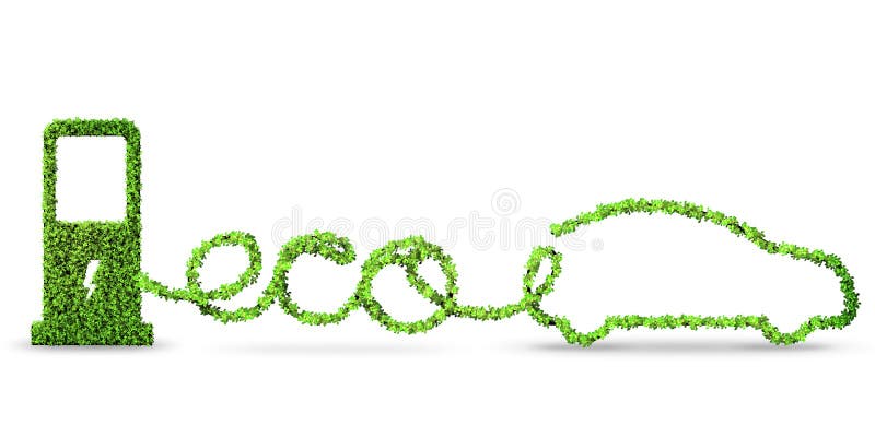 The car powered by alternative fuel - 3d rendering royalty free illustration