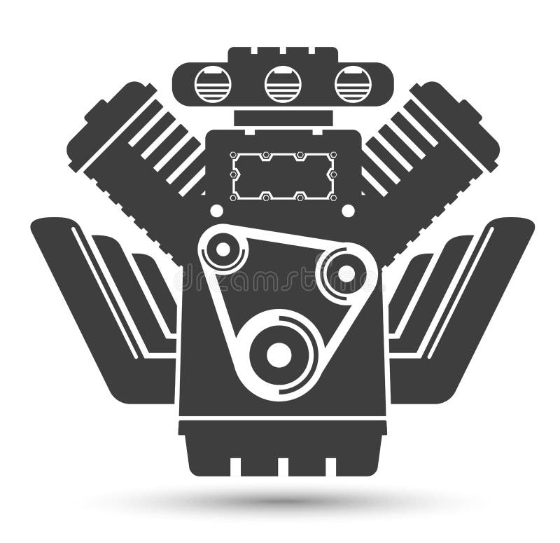 Car powerful engine, black symbol stock illustration