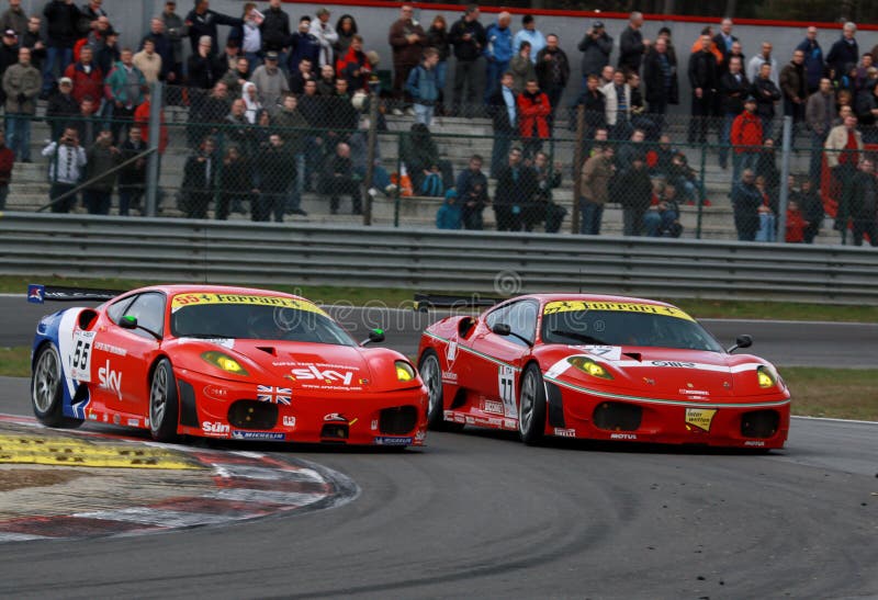 Car Racing(Ferrari F430,FIA GT) royalty free stock images Car Racing(Ferrari F430,FIA GT) royalty free stock images