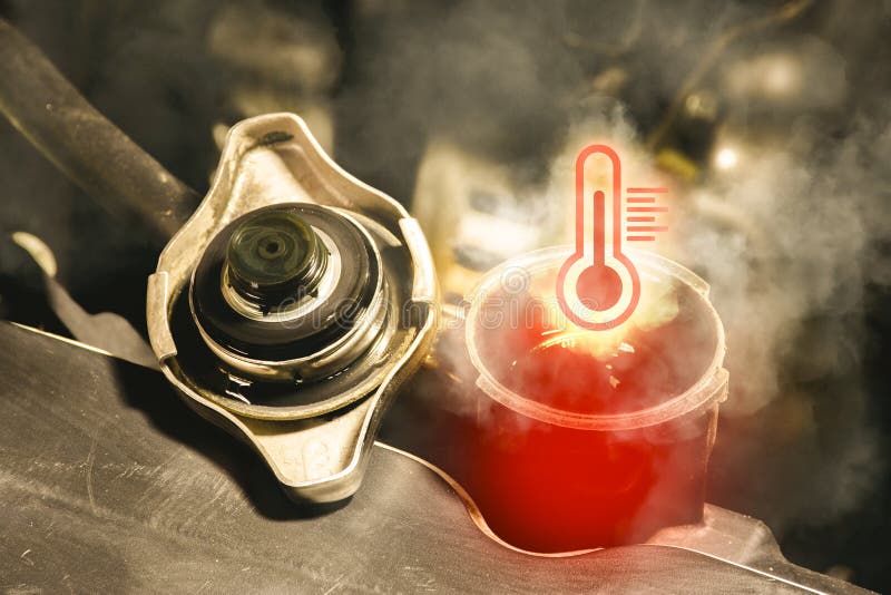 Car Radiator Overheating and Smoke with a High Temperature Signal