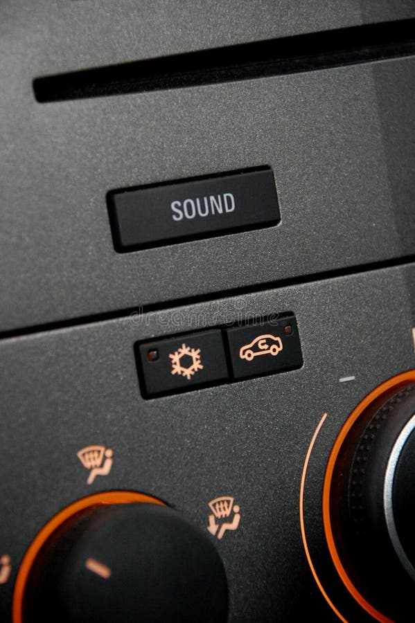 A Car Radio with Light Orange Stock Image Image of sound, indoors