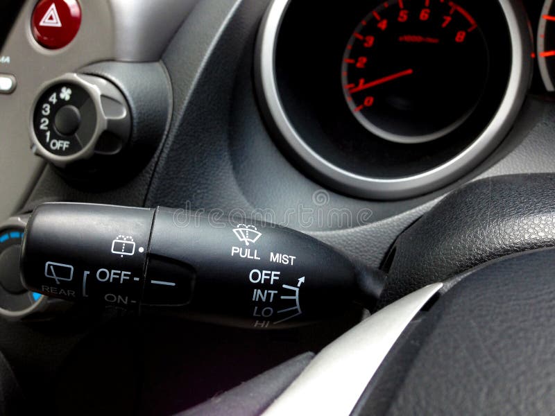 Car wiper control switch stock photo. Image of water 22812828