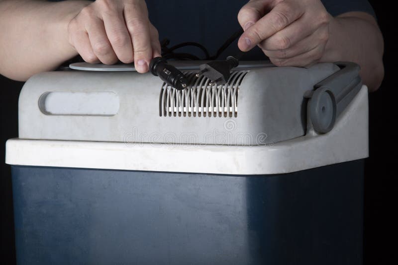 The Car Refrigerator is Portable. a Refrigerator for Transporting Food