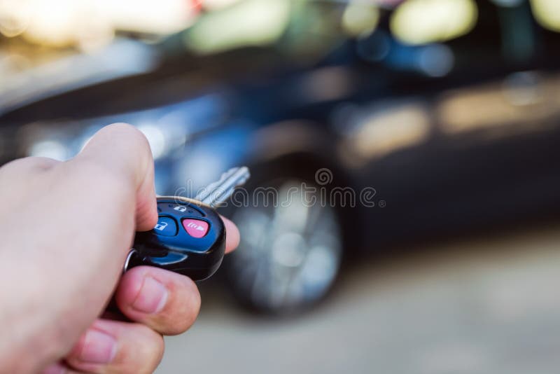 Car Remote Control in Hand Man Stock Image - Image of owner, thumb