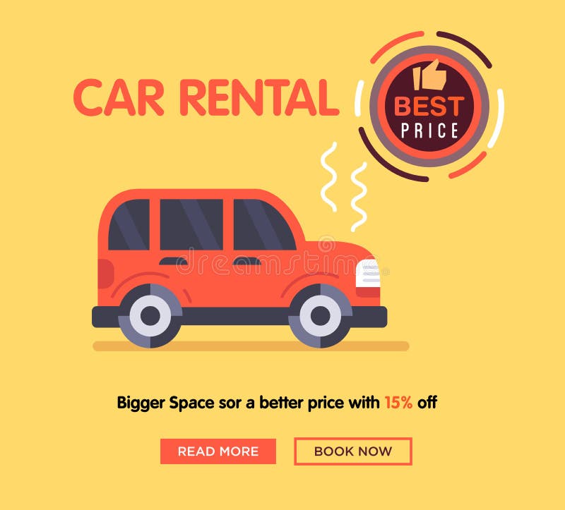 Online Car Rental Vector Isometric Illustration Stock Vector