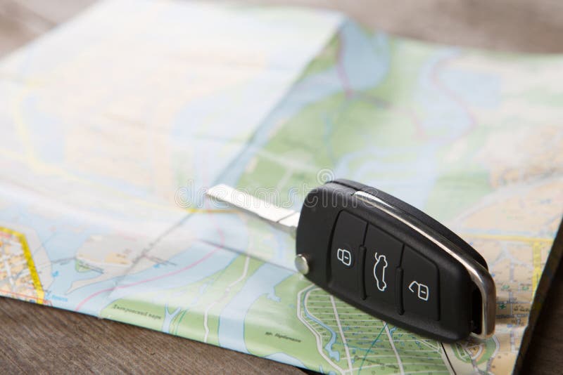 Car Rental Concept Car Key on the Map Stock Photo Image of holiday