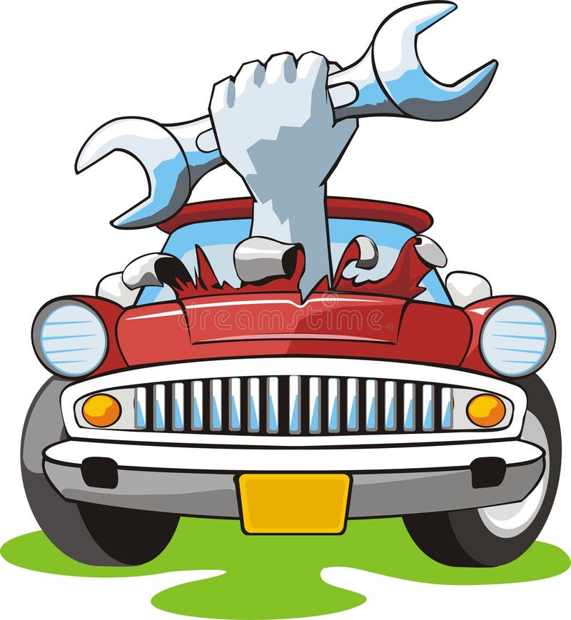 Car repair. Old cartoon car keep wrench in hand , #AFFILIATE, #cartoon,  #repair, #Car, #hand, #wrench #ad