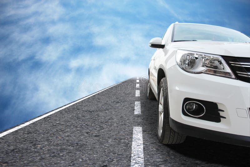 Car on road stock photo. Image of open, driver, front 37763028