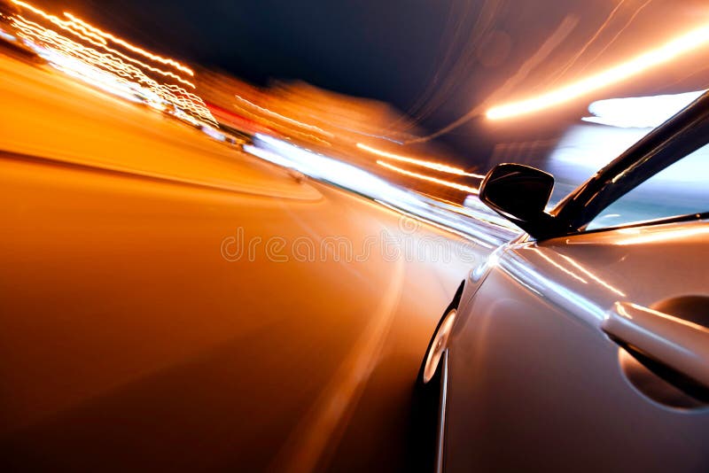 Car on the Road with Motion Blur Background. Stock Image Image of