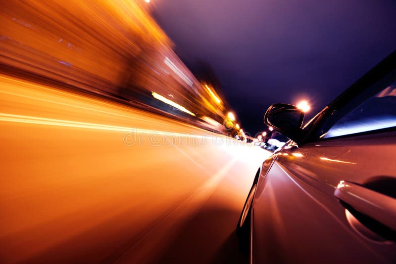 Car on the Road with Motion Blur Background. Stock Image Image of