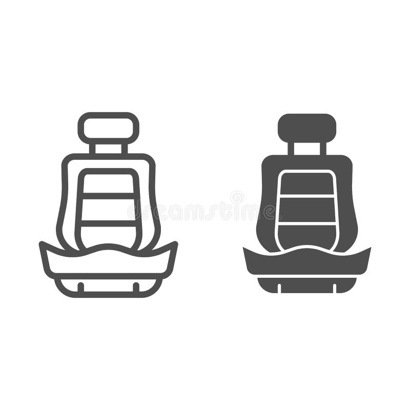 Car seat line and glyph icon. Car armchair vector illustration isolated on white. Auto seat outline style design, designed for web and app. Eps 10