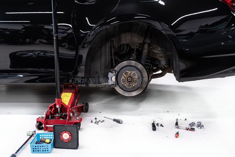 Car Service. Changing Car Wheel and Tire. Stock Image Image of tool