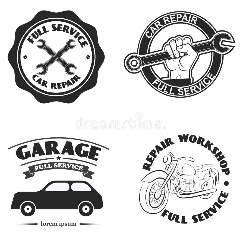 Garage. Service Station. Car Repair. Design Element for Logo, Label ...