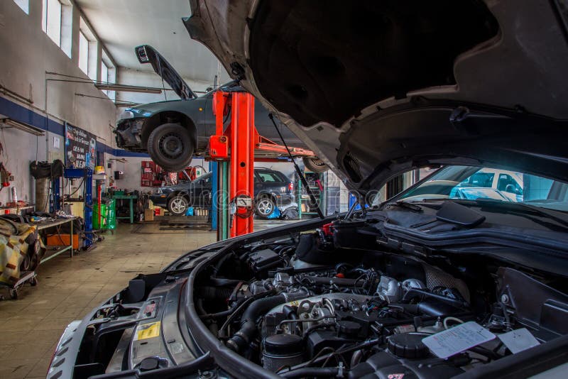 Car service stock image. Image of center, exhaust, electric 47689493