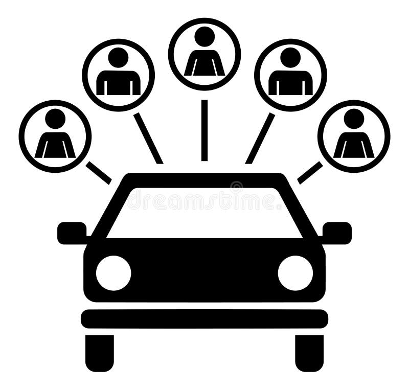 Car Sharing Icon With Group Stock Vector - Illustration of community,  driving: 171703016