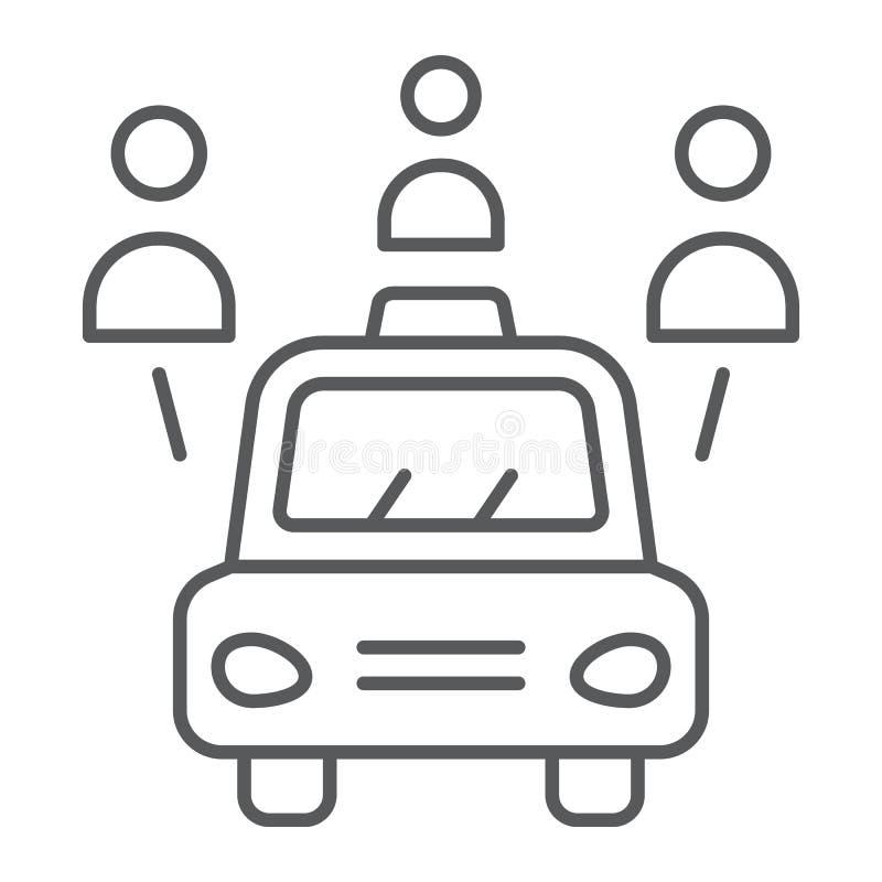 Car Sharing Line And Glyph Icon, Auto And People, Automobile Sign ...