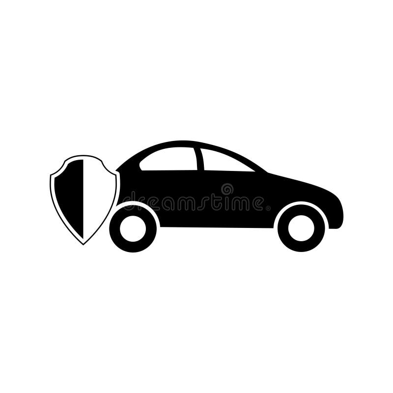 Car Shield Icon Isolated on White Background Stock Vector