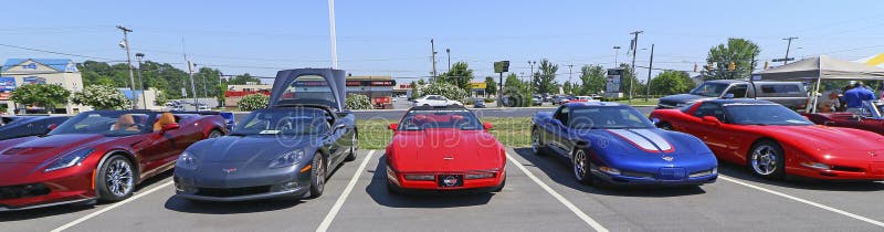 Corvette Car Show at Chevrolet Dealer in North Carolina showing different Models and Model Years of the Vettes. Corvette Car Show at Chevrolet Dealer in North Carolina showing different Models and Model Years of the Vettes.