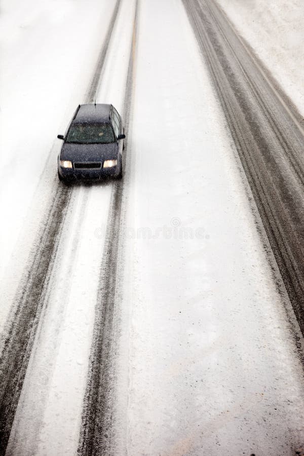 Car in Snow Storm stock image. Image of season, slippery 8023483