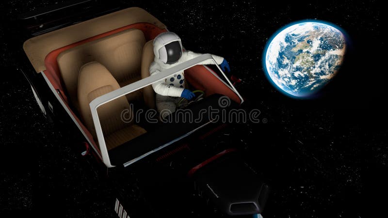 The car in space stock illustration. Illustration of galaxy - 109439051