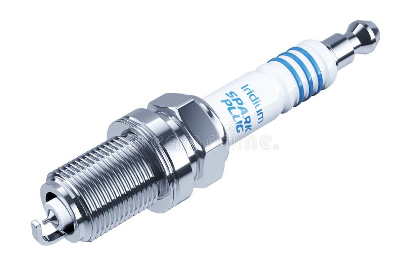 Car spark plug isolated on white background 3d stock illustration