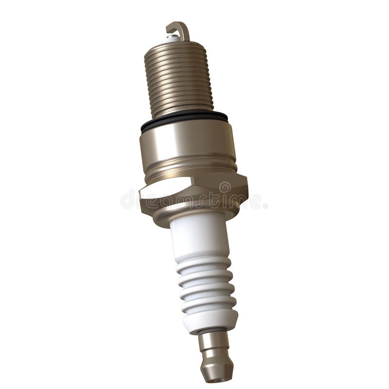 Car Spark Plug Used for Ignition, Spark Plug after Use, Isolate on
