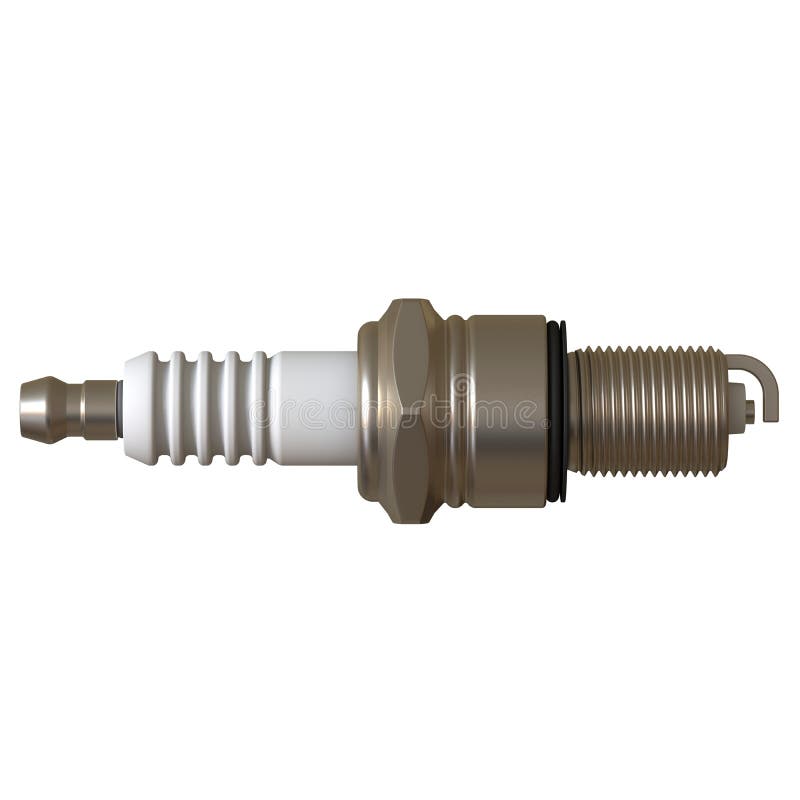 Car Spark Plug Used for Ignition, Spark Plug after Use, Isolate on