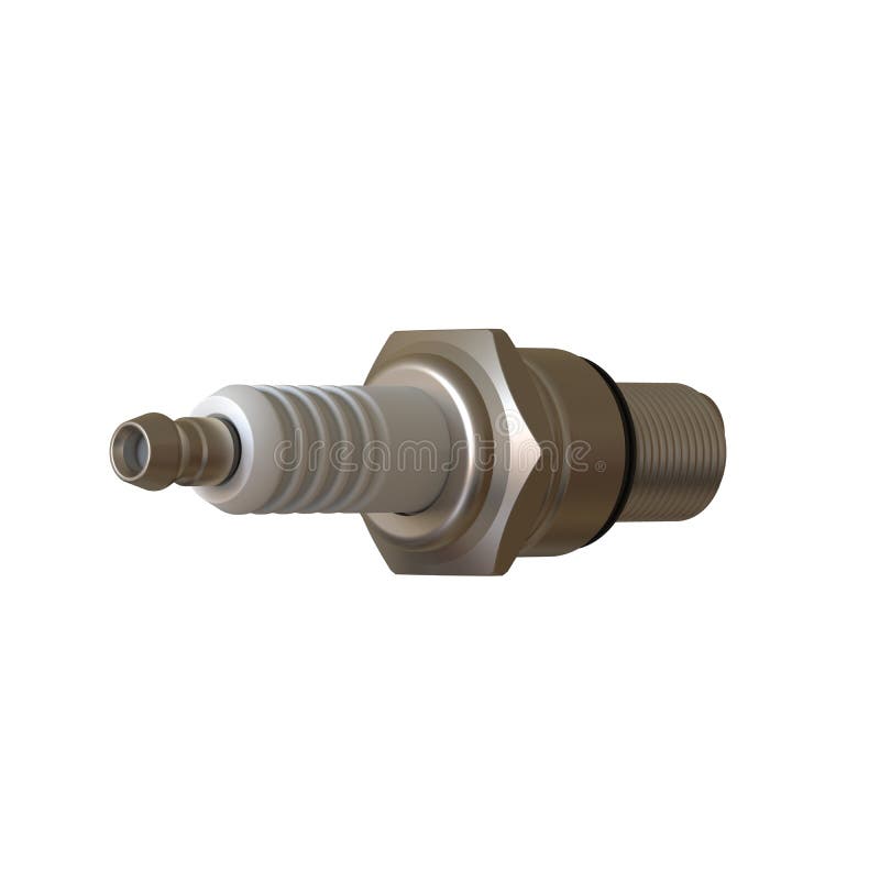 Car Spark Plug Used for Ignition, Spark Plug after Use, Isolate on