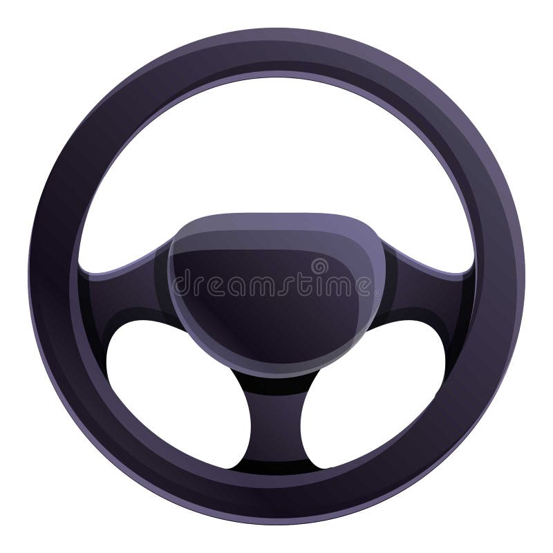 Sport Car Steering Wheel Icon, Cartoon Style Stock Vector