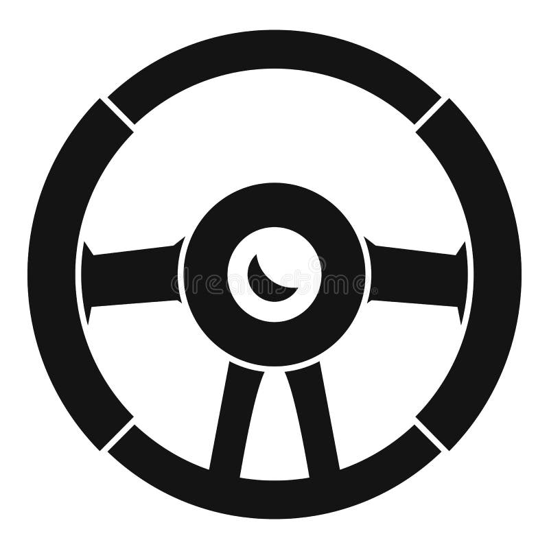 Car Steering Wheel Icon, Simple Style Stock Vector Illustration of