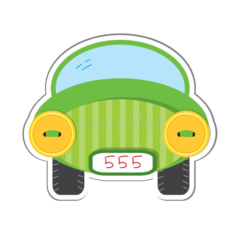 Car Sticker for Scrapbook Design Stock Vector Illustration of drawing