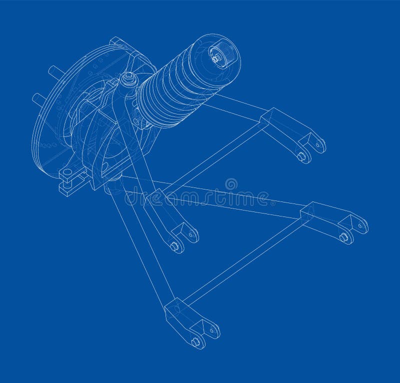 Car Suspension with Shock Absorber Stock Vector Illustration of