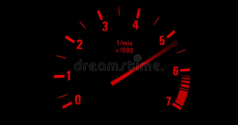 Car tachometer close-up